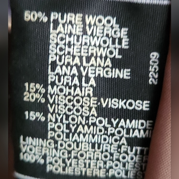 Vintage C&A Women's Pure Wool/Mohair Camel Brown Double Breasted Coat - Picture 9 of 10